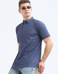 Denim Colour Solid Polo Tshirt