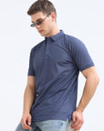 Denim Colour Solid Polo Tshirt