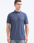 Denim Colour Solid Polo Tshirt