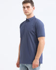 Denim Colour Solid Polo Tshirt