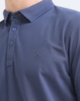 Denim Colour Solid Polo Tshirt