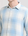 Icy Elegance: Slim Fit Ice Blue Shirt