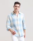 Icy Elegance: Slim Fit Ice Blue Shirt