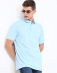 Sky Blue Solid Polo Tshirt