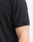 Black Solid Polo Tshirt