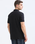 Black Solid Polo Tshirt