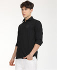 Slim Fit Black Full Sleeve  Shirt