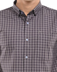 Full Sleeve Slim Fit Dove Grey Check Shirt