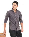 Full Sleeve Slim Fit Dove Grey Check Shirt