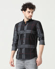 Black Shirt with Petite Red Stripes