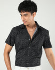 Chiton Black Printed Shirts