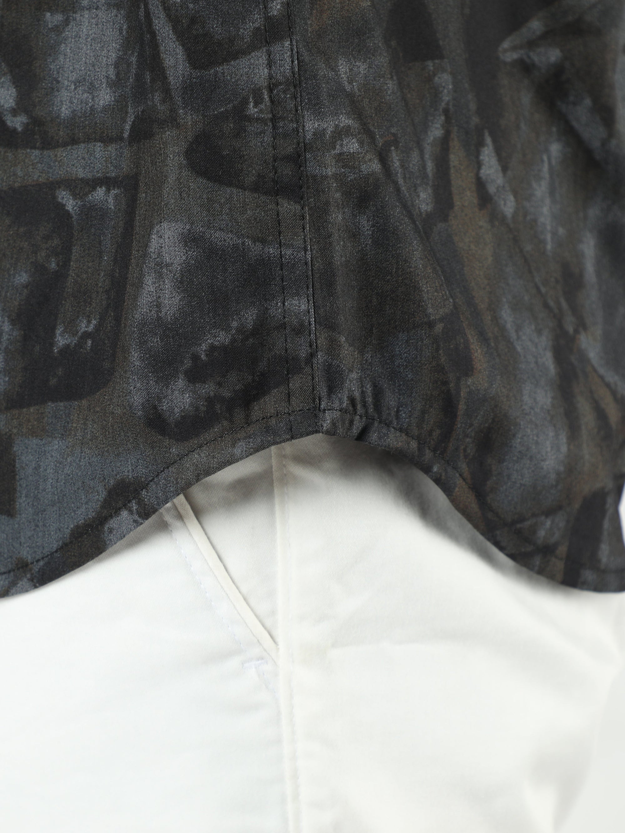 Chiton Misty Grey Printed Shirts