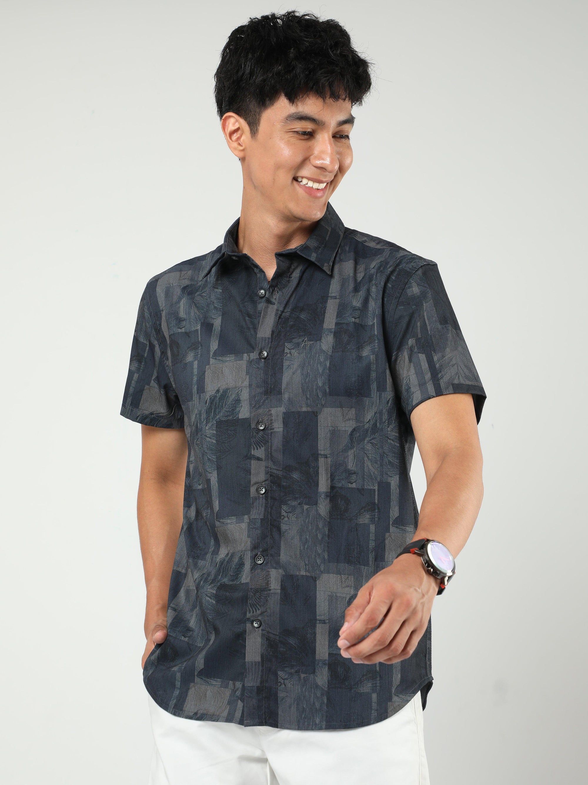 Chiton Graphite Printed Shirts