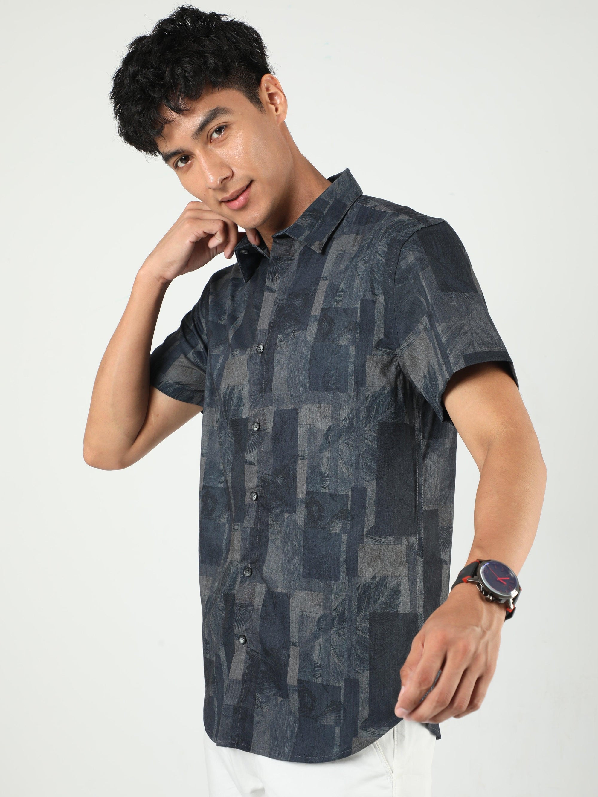 Chiton Graphite Printed Shirts