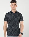 Chiton Black Print Shirts