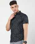 Chiton Black Print Shirts