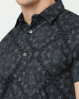 Chiton Black Print Shirts