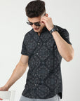 Chiton Black Print Shirts