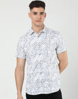 Chiton White Printed Shirts