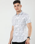 Chiton White Printed Shirts