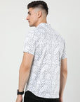 Chiton White Printed Shirts