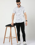 Chiton White Printed Shirts