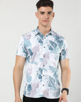 Chiton White & Blue Printed Shirts