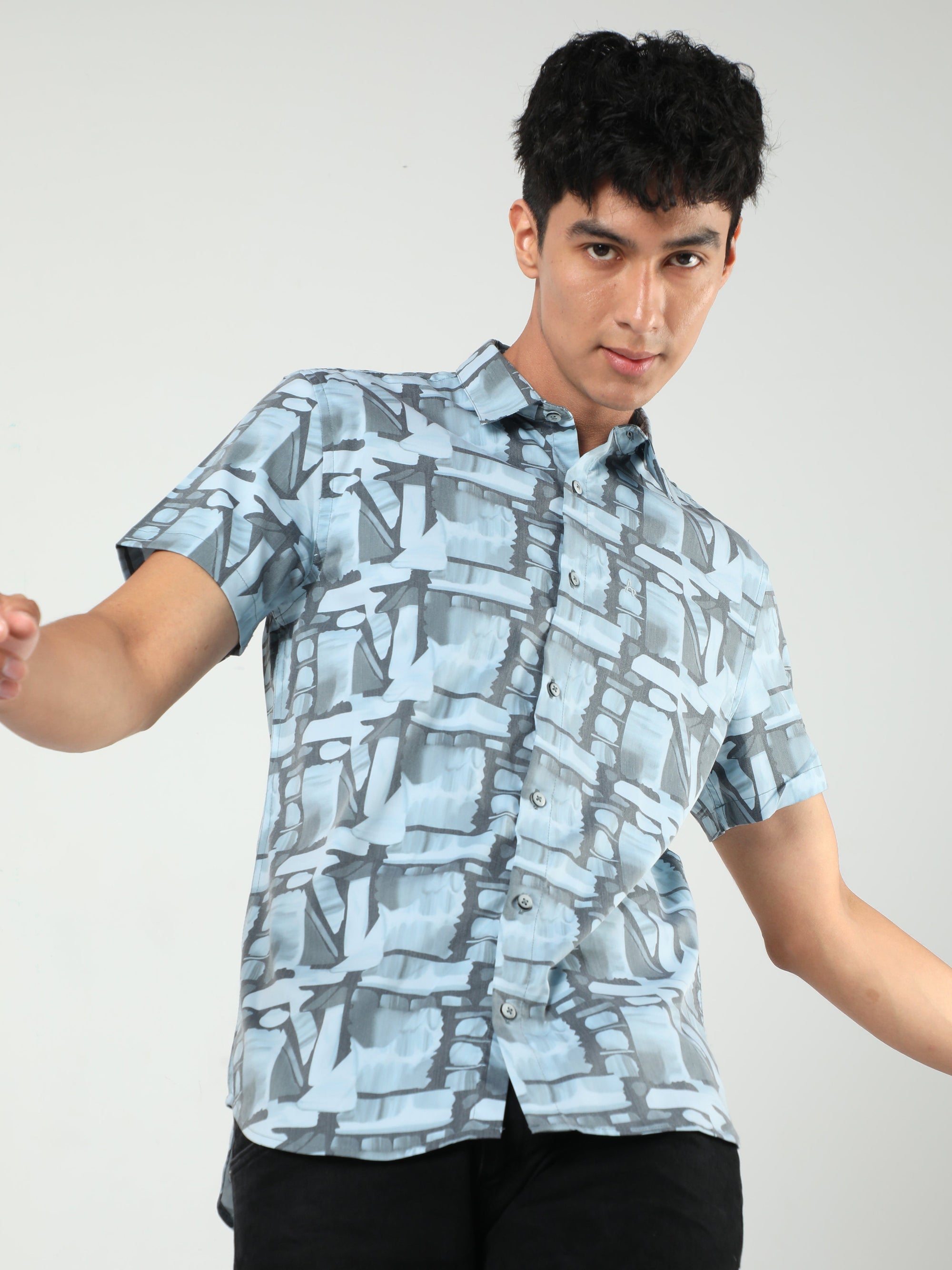 Chiton Bluebell Printed Shirts