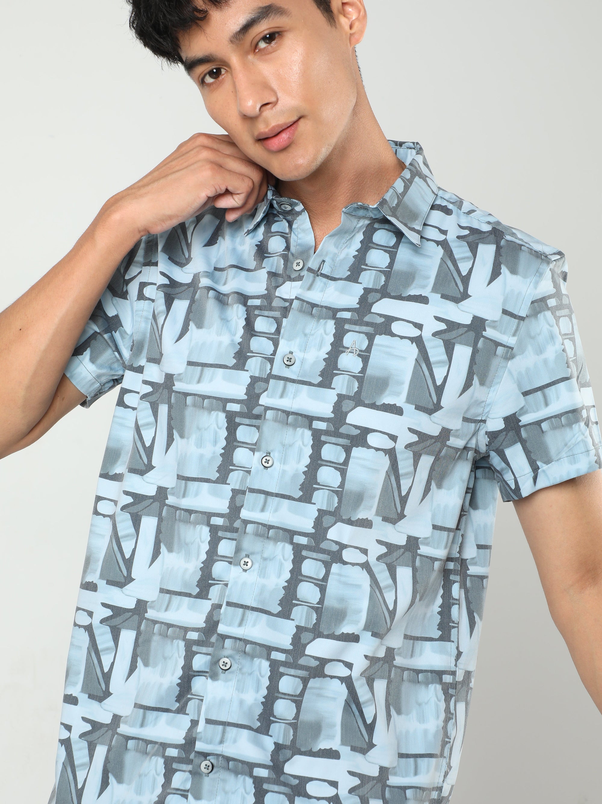 Chiton Bluebell Printed Shirts