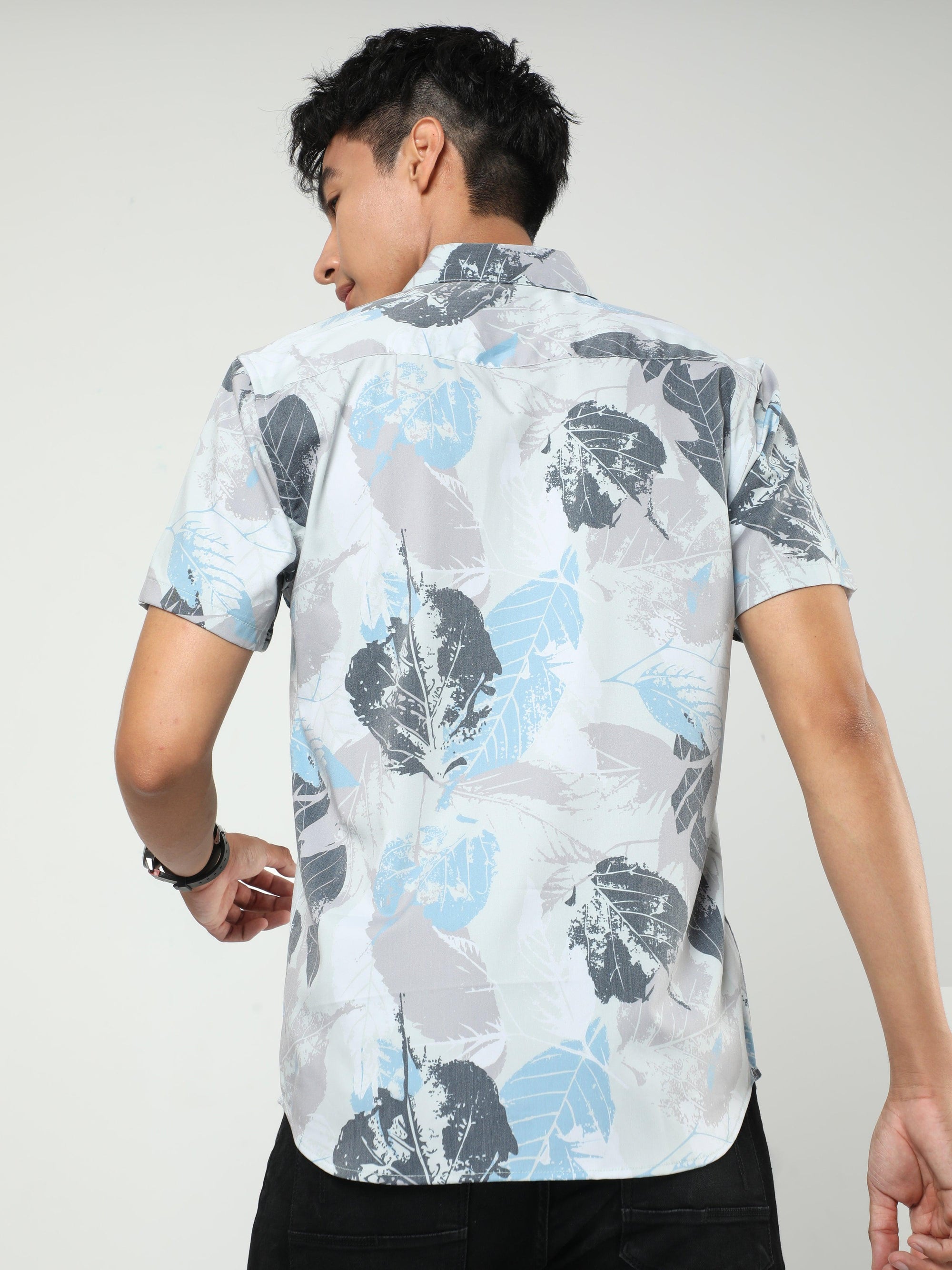 Chiton Oyster White Printed Shirts