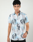 Chiton Oyster White Printed Shirts