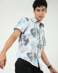 Chiton Oyster White Printed Shirts