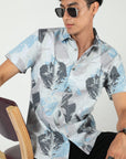 Chiton Oyster White Printed Shirts