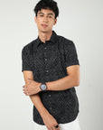 Chiton Black Printed Shirts