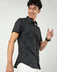 Chiton Black Printed Shirts