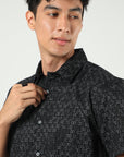 Chiton Black Printed Shirts