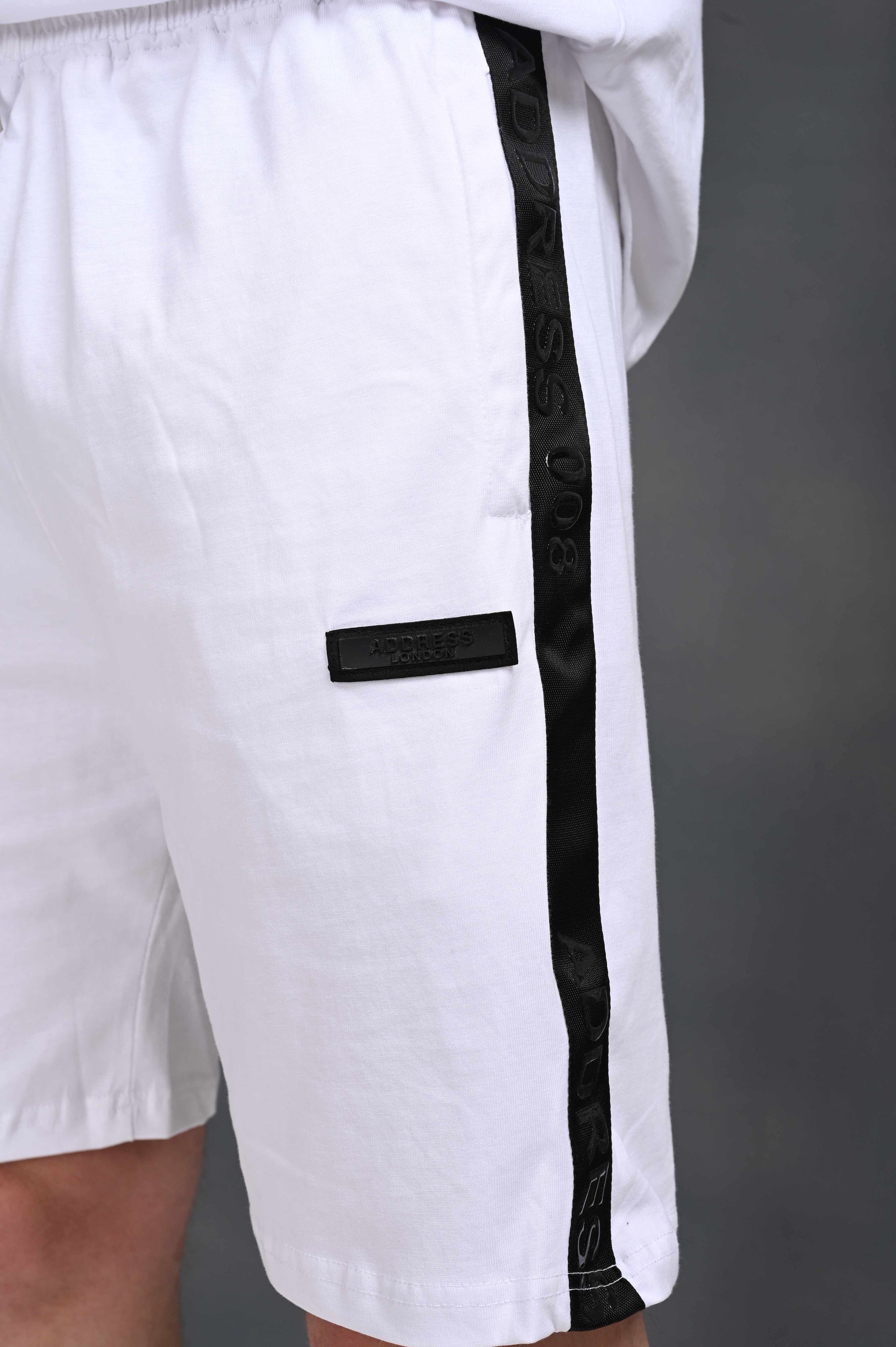 Cotton Comfortable Solid Half Co - Ord Set For Men-White