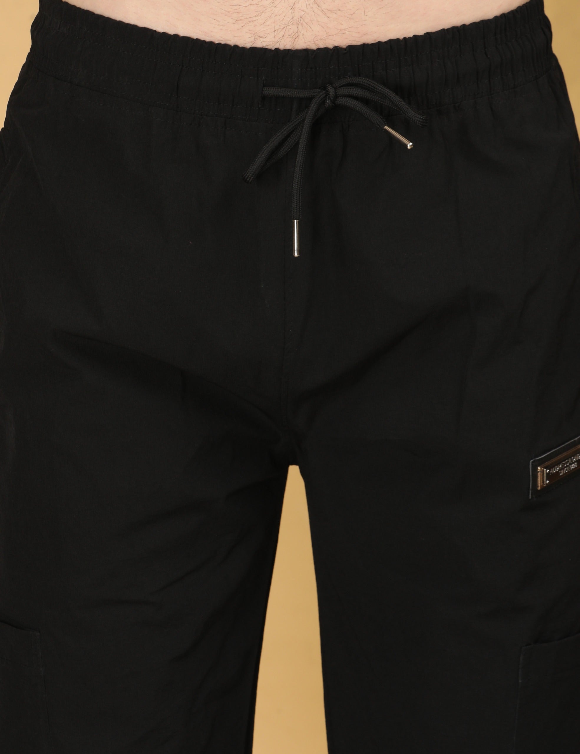 Regular Fit Black Cargo Pants