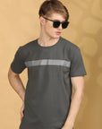 Half Sleeve Regular Fit Round neck Dark Grey T shirt