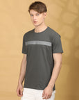 Half Sleeve Regular Fit Round neck Dark Grey T shirt