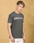 Half Sleeve Regular Fit Round neck Dark Grey T shirt