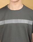 Half Sleeve Regular Fit Round neck Dark Grey T shirt