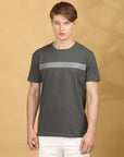 Half Sleeve Regular Fit Round neck Dark Grey T shirt