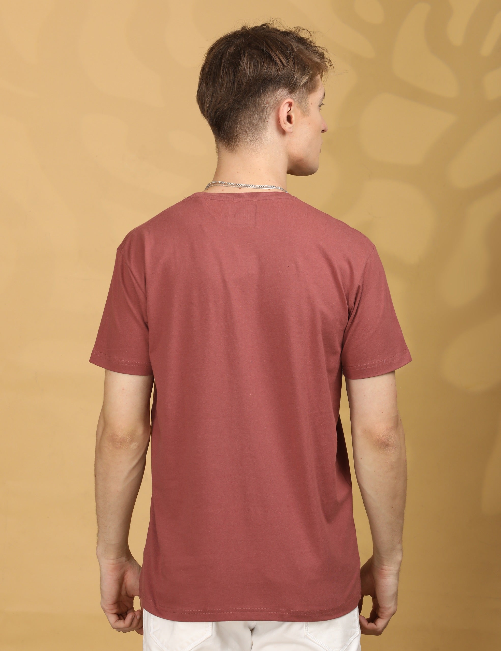 Half Sleeve Regular Fit Round neck Rust- T shirt