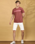 Half Sleeve Regular Fit Round neck Rust- T shirt