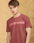 Half Sleeve Regular Fit Round neck Rust- T shirt