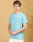 Half Sleeve Regular Fit Round Neck Firozi T-Shirt