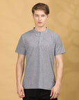 Round Collar Grey Half Sleeve Regular Fit T shirt