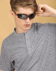 Round Collar Grey Half Sleeve Regular Fit T shirt