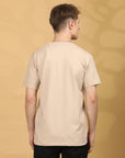 Round Neck Half Sleeve Regular Fit Beige T shirt